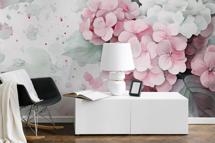 Painting of pink flowers