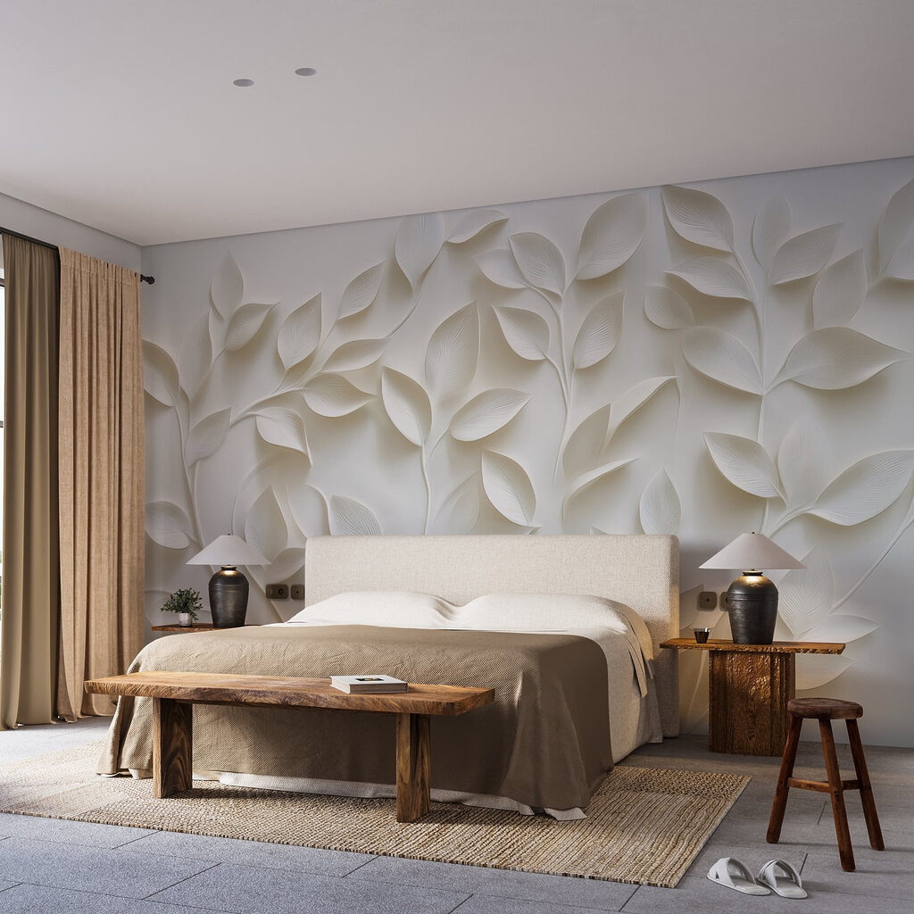 White paper cutout of leaves