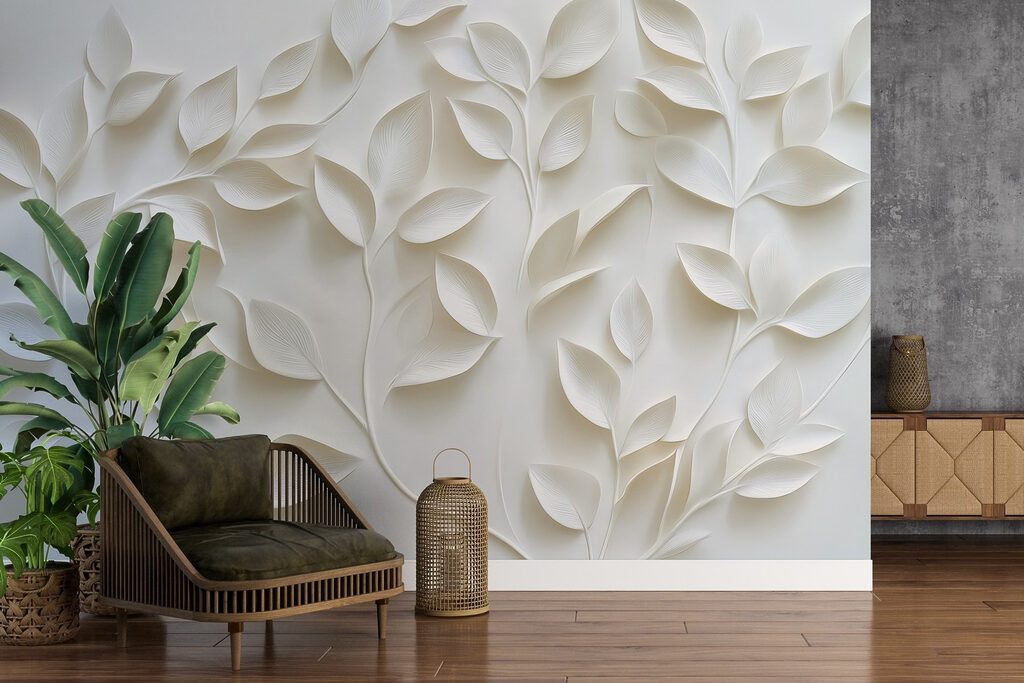 White paper cutout of leaves