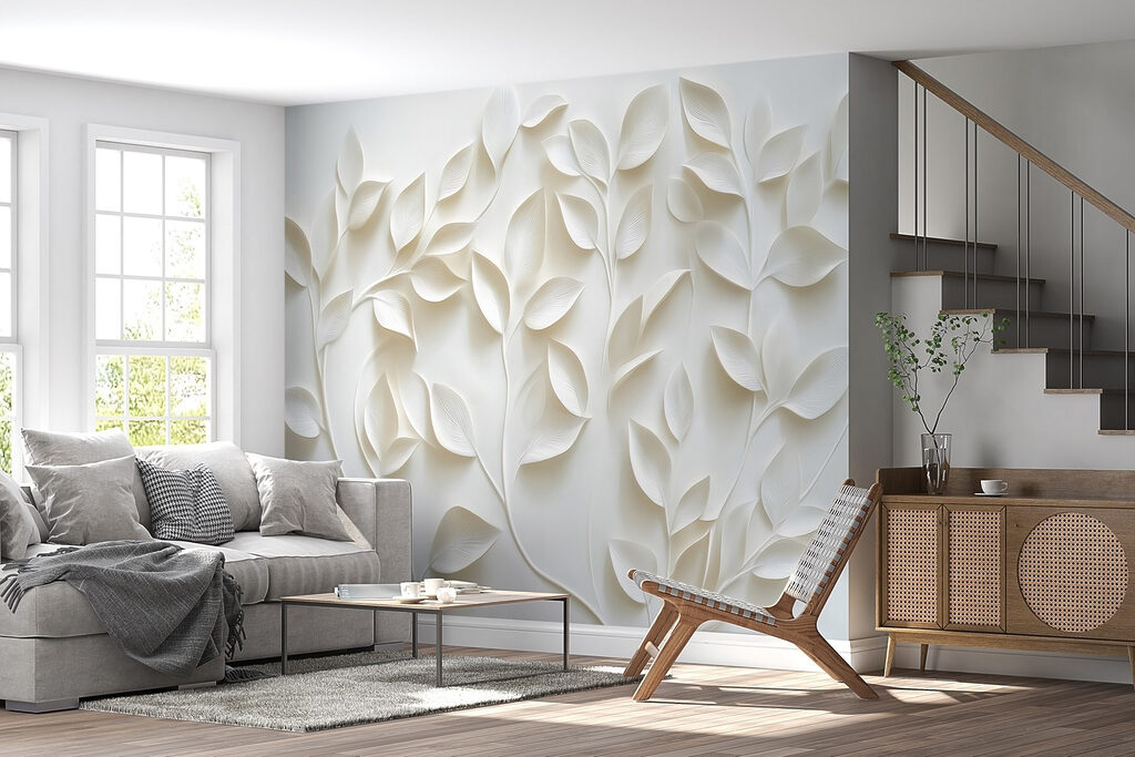 White paper cutout of leaves