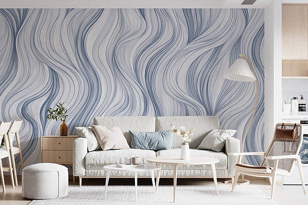 White and blue wavy pattern White and blue wavy pattern