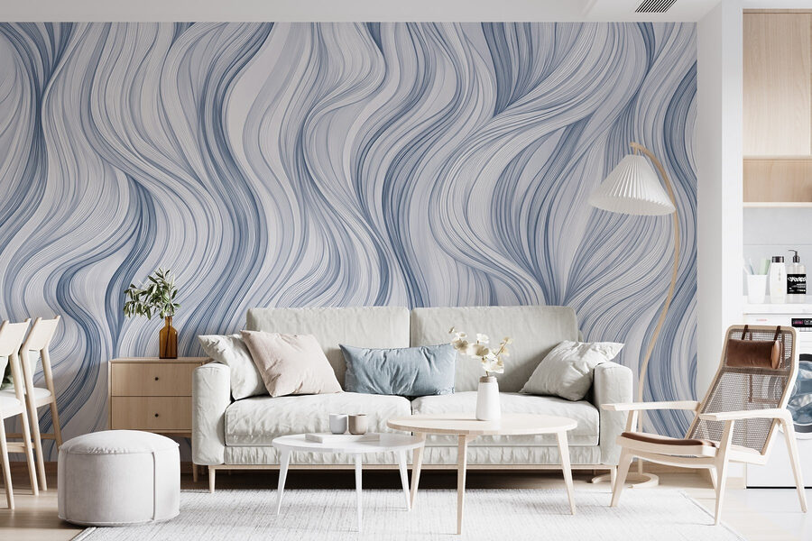 White and blue wavy pattern White and blue wavy pattern