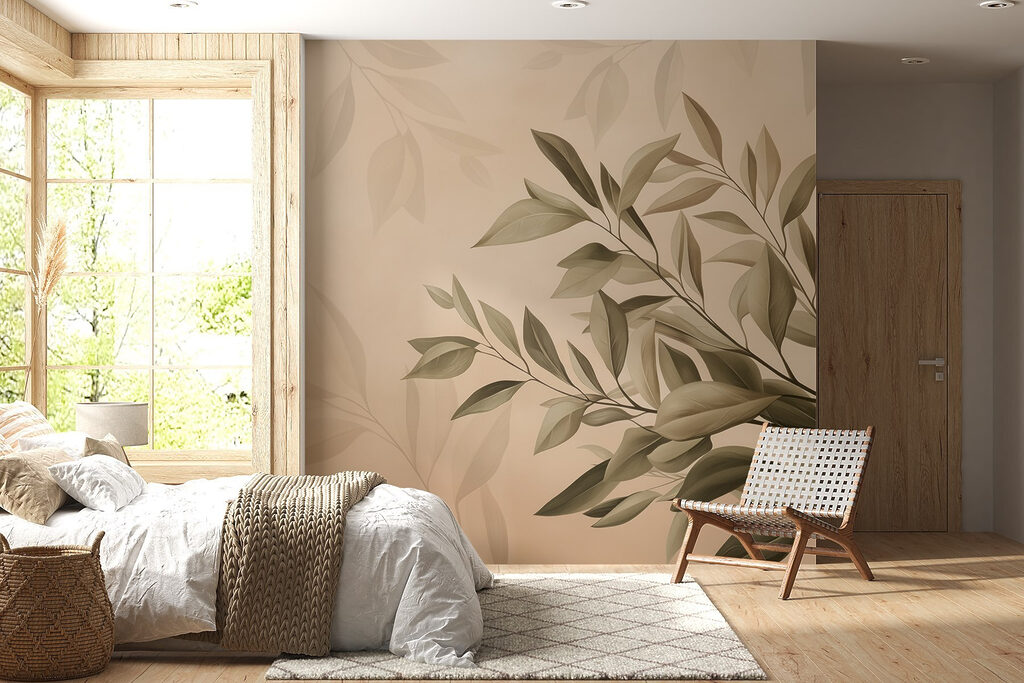 Soft leaves on a muted background