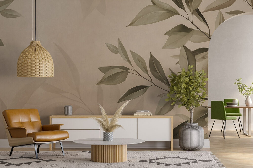 Soft leaves on a muted background