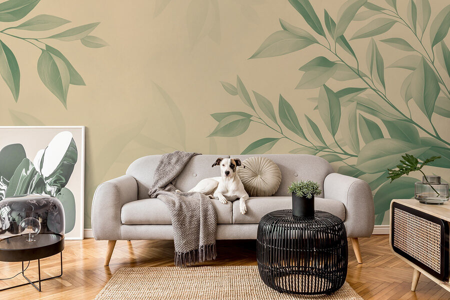 Wall murals – Serene leaves against a soft background - Image 3