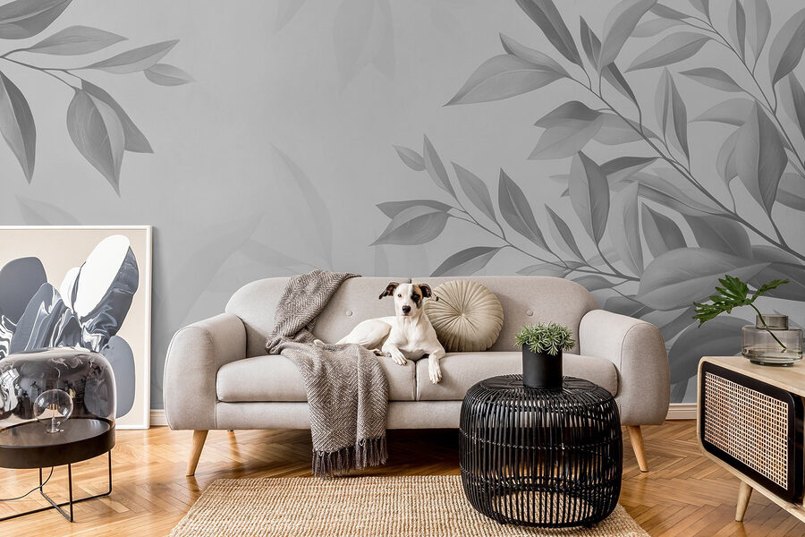 Soft leaves on a muted backdrop