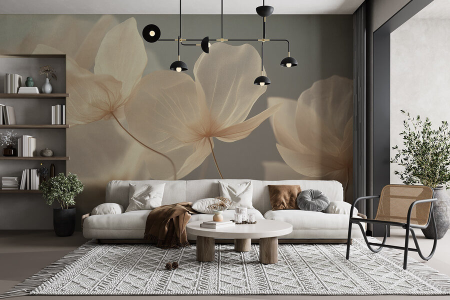 Delicate blooms in soft hues.