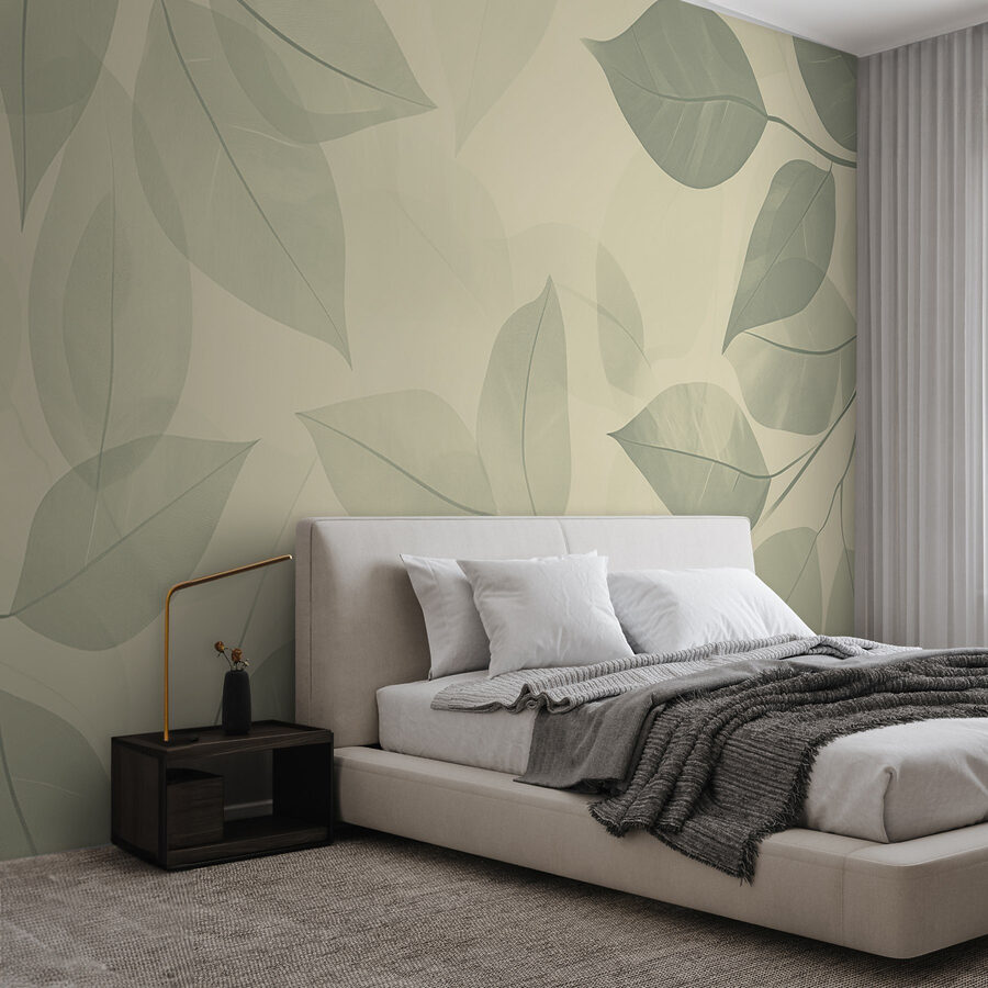 Wall murals Soft leaves on a gentle backdrop