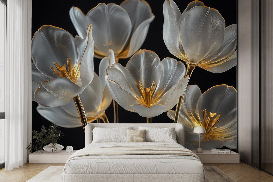 Group of glass flowers Group of glass flowers