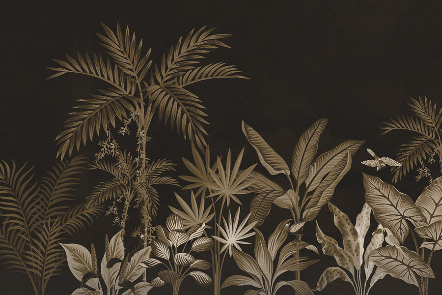 Wall murals Wallpaper with plants and leaves - Image 5