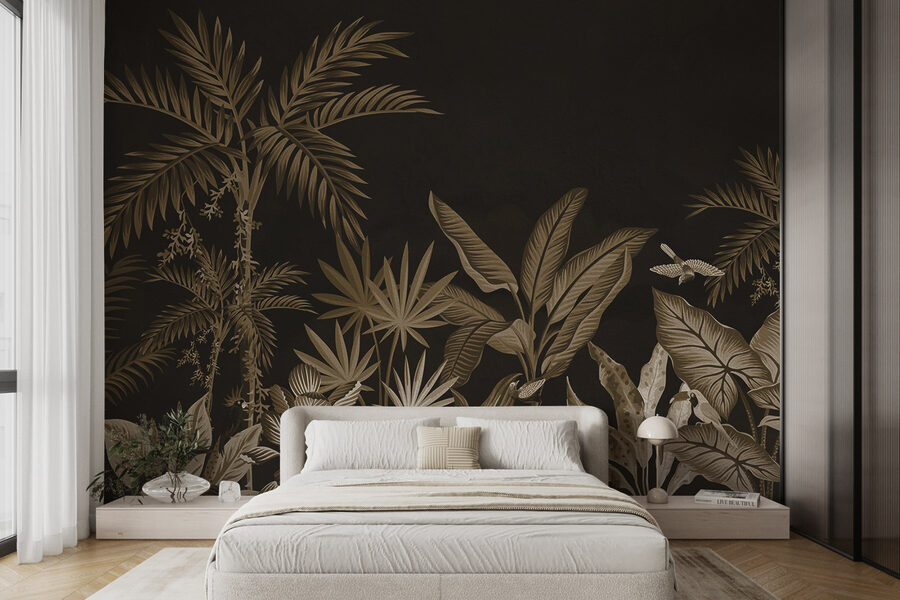 Wall murals Wallpaper with plants and leaves - Image 2