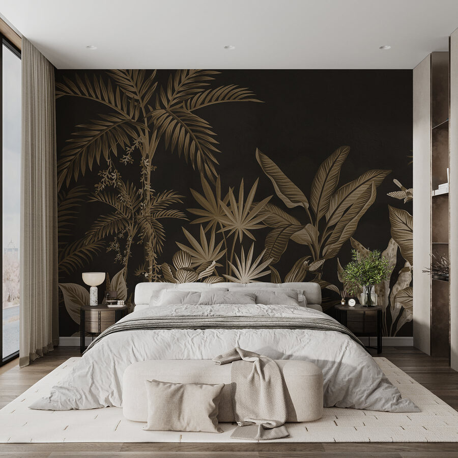 Wall murals Wallpaper with plants and leaves - Image 3