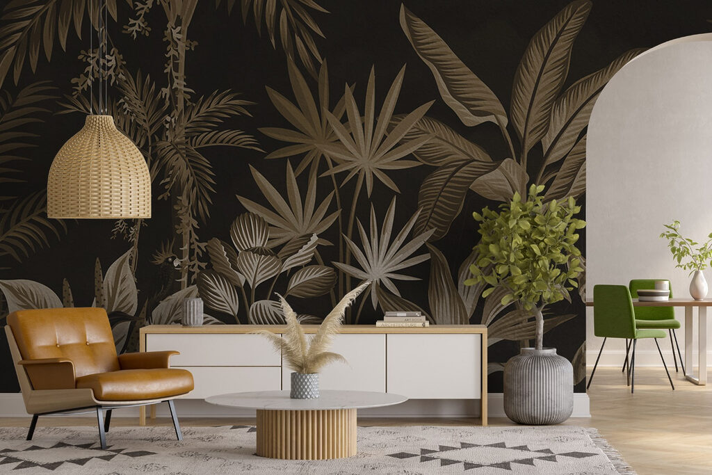 Wallpaper with plants and leaves Wallpaper with plants and leaves