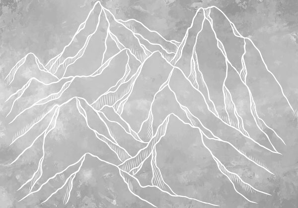 Drawing of a mountain range Drawing of a mountain range