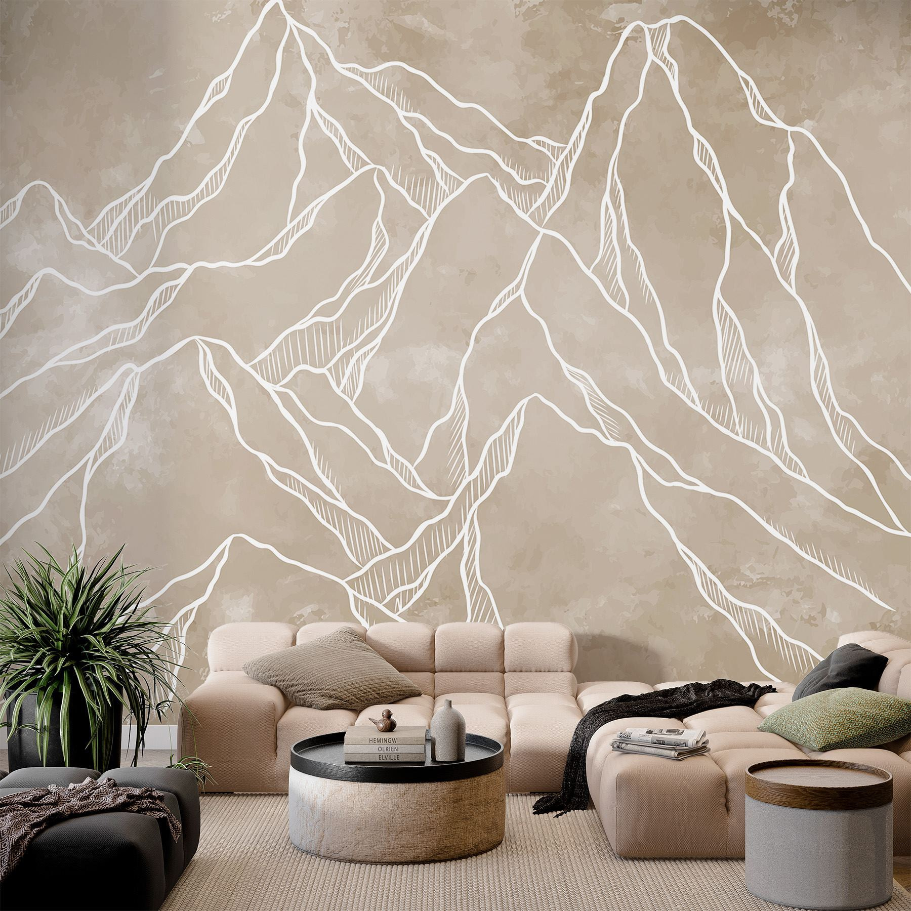 Drawing of a mountain range