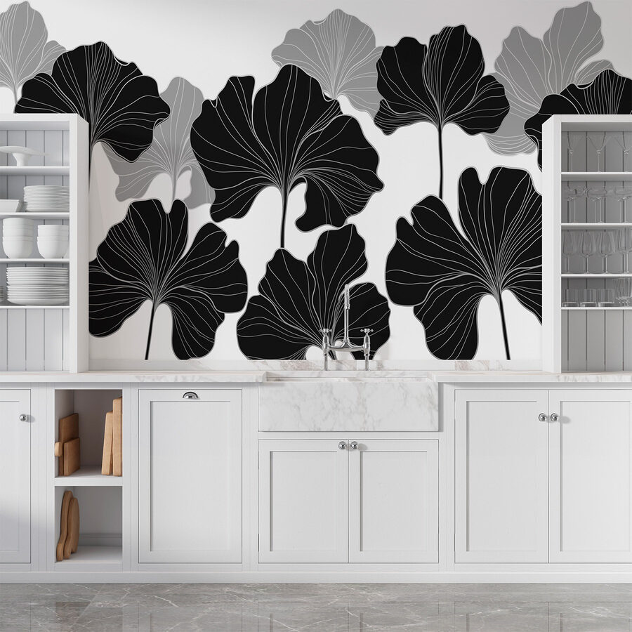 Black and white floral design Black and white floral design