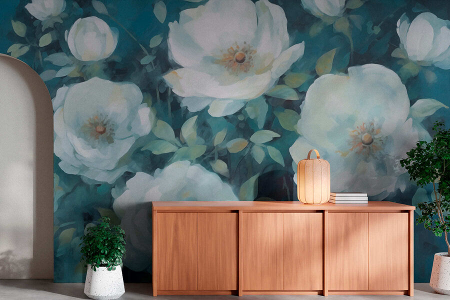 Painting of white flowers