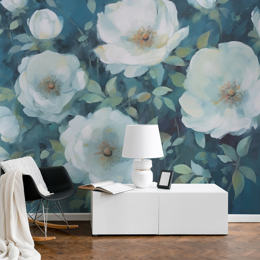 Painting of white flowers