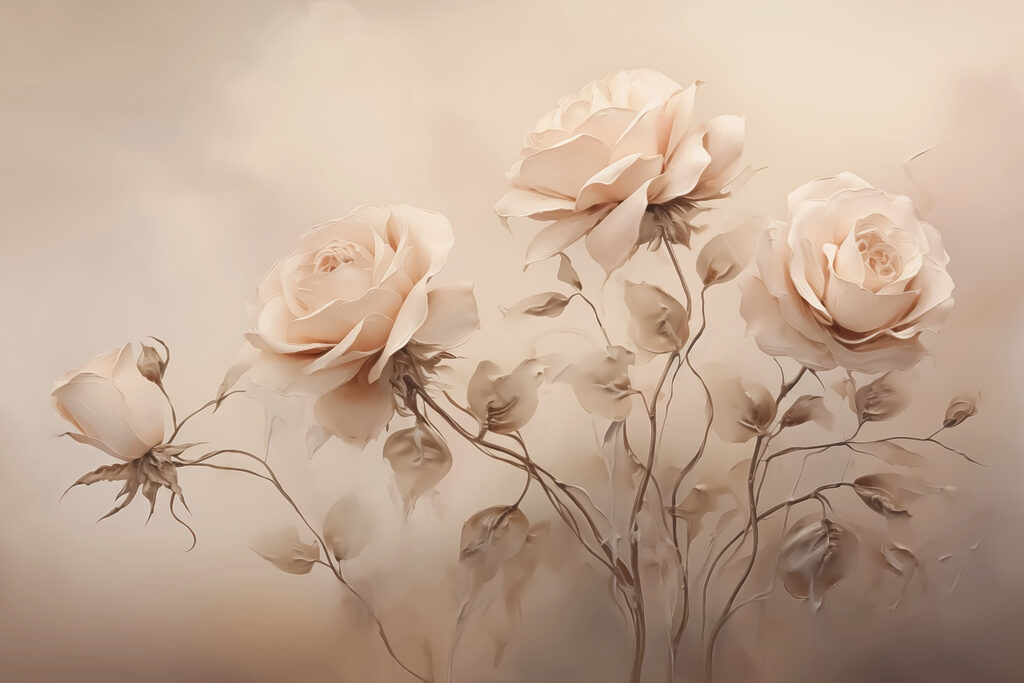 Group of roses with leaves Group of roses with leaves