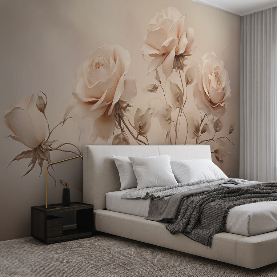 Wall murals Group of roses with leaves - Image 2