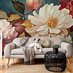 Wall murals Colorful blooms in a serene backdrop