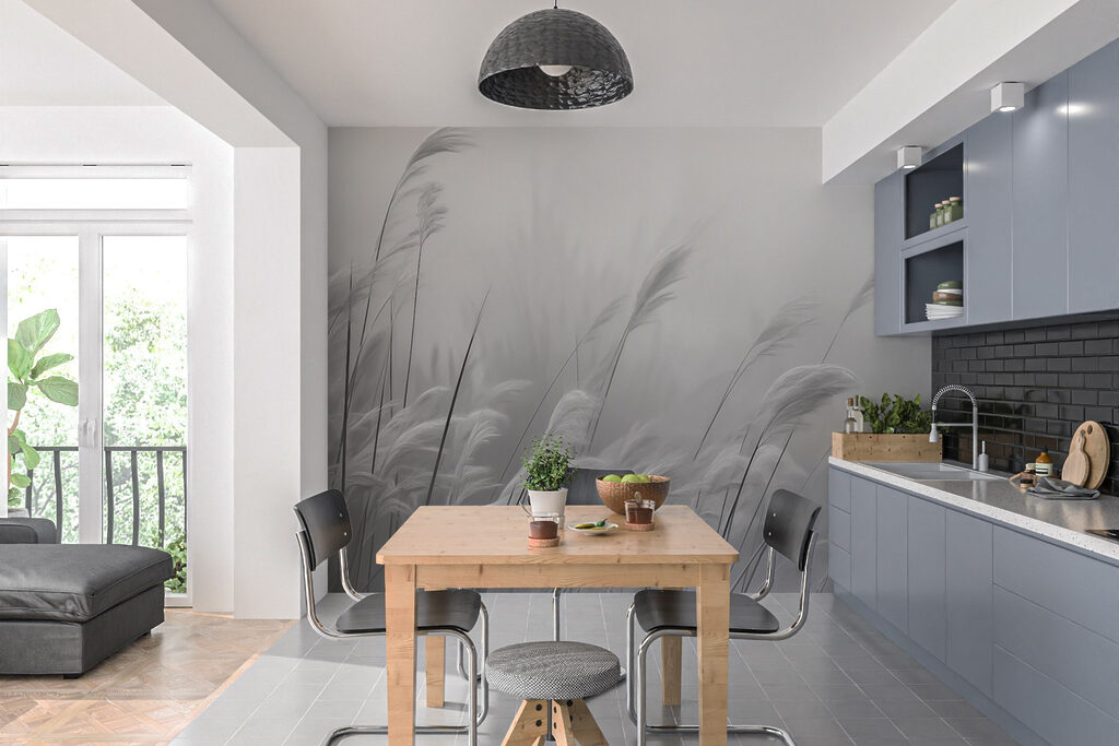 Soft grasses sway in gentle breeze