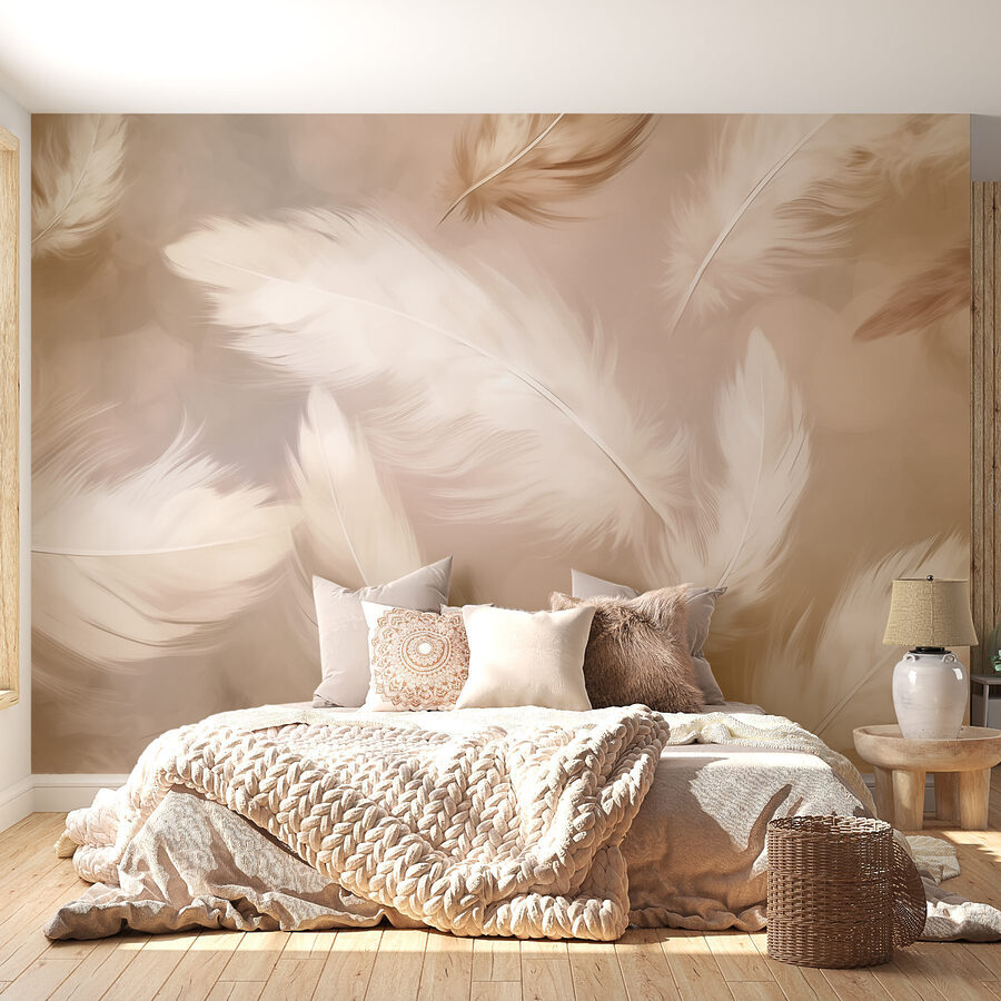 Wall murals Group of white feathers