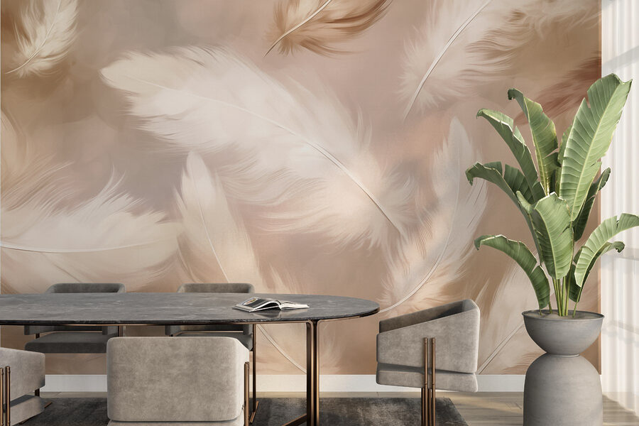 Wall murals Group of white feathers - Image 2