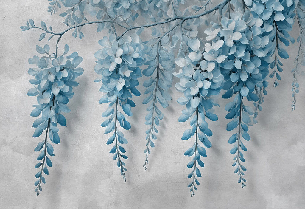 Branch with blue flowers Branch with blue flowers