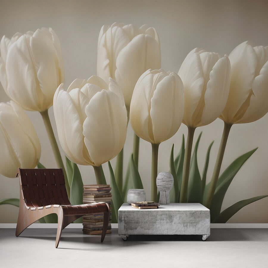 Group of white tulips Group of white tulips