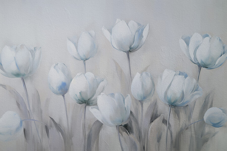 Painting of white flowers Painting of white flowers