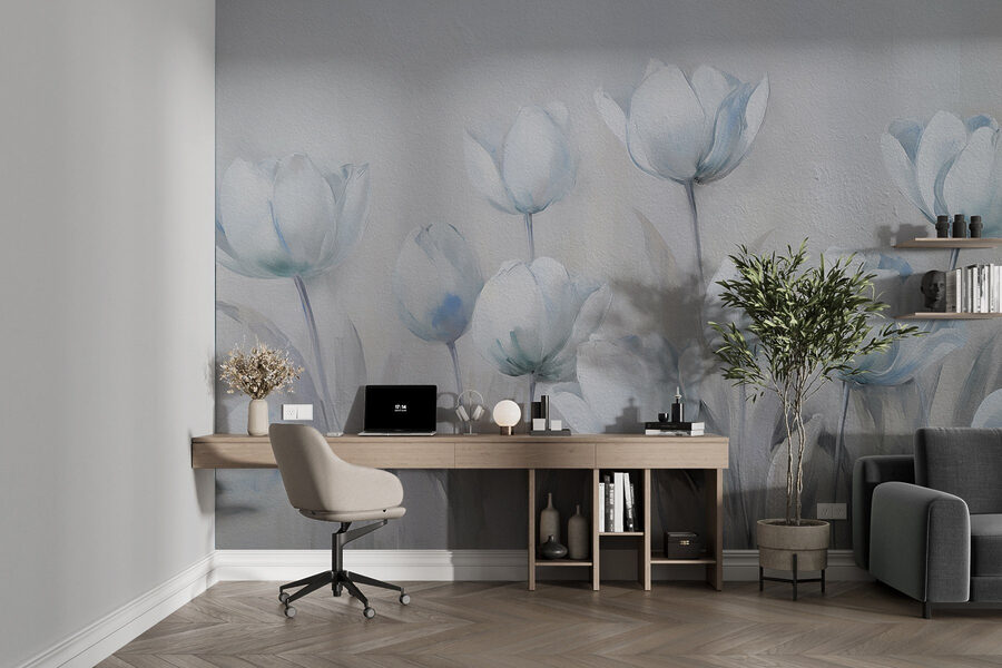 Painting of white flowers Painting of white flowers