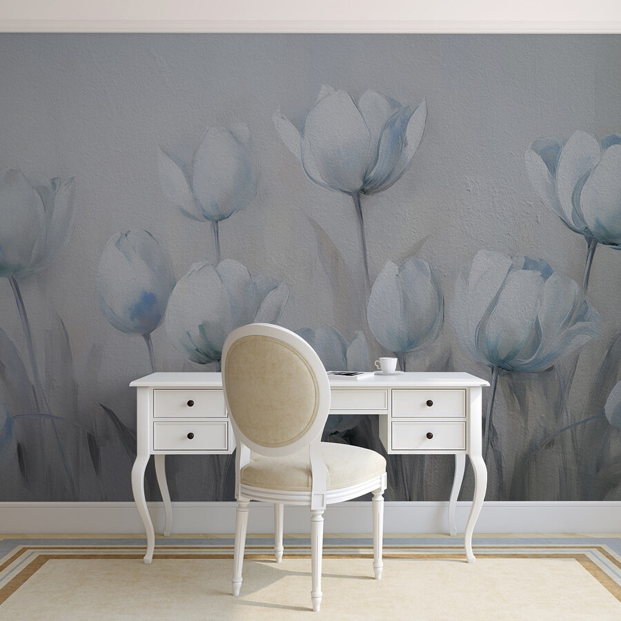 Painting of white flowers Painting of white flowers