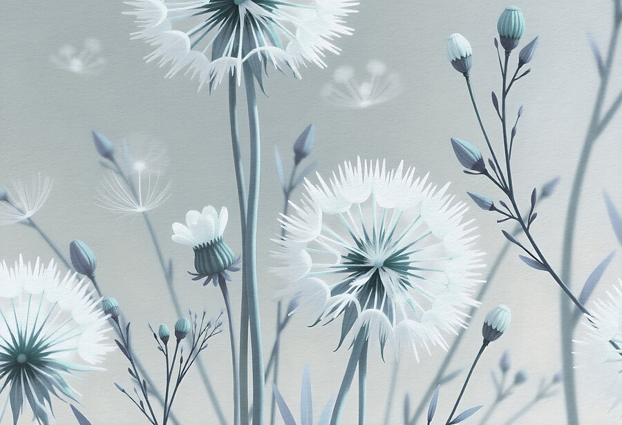 Delicate blooms in soft hues.