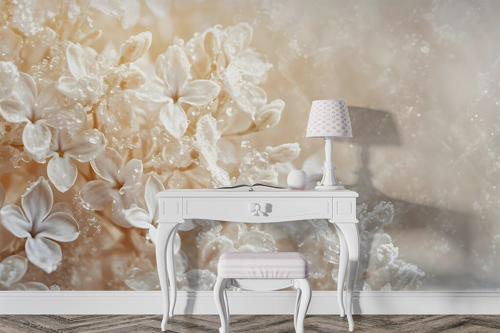 Delicate petals embrace morning dew