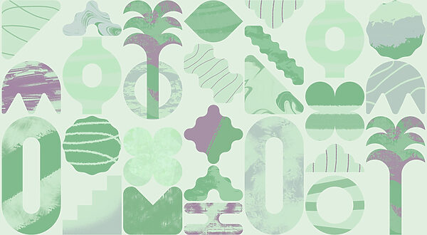 Green and purple shapes Green and purple shapes