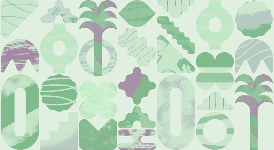 Green and purple shapes Green and purple shapes
