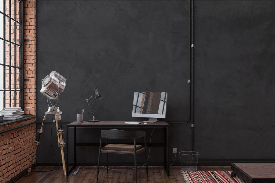 Grey wall with rough edges