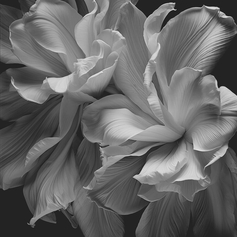 Wall murals Floral elegance in monochrome hues - Image 4