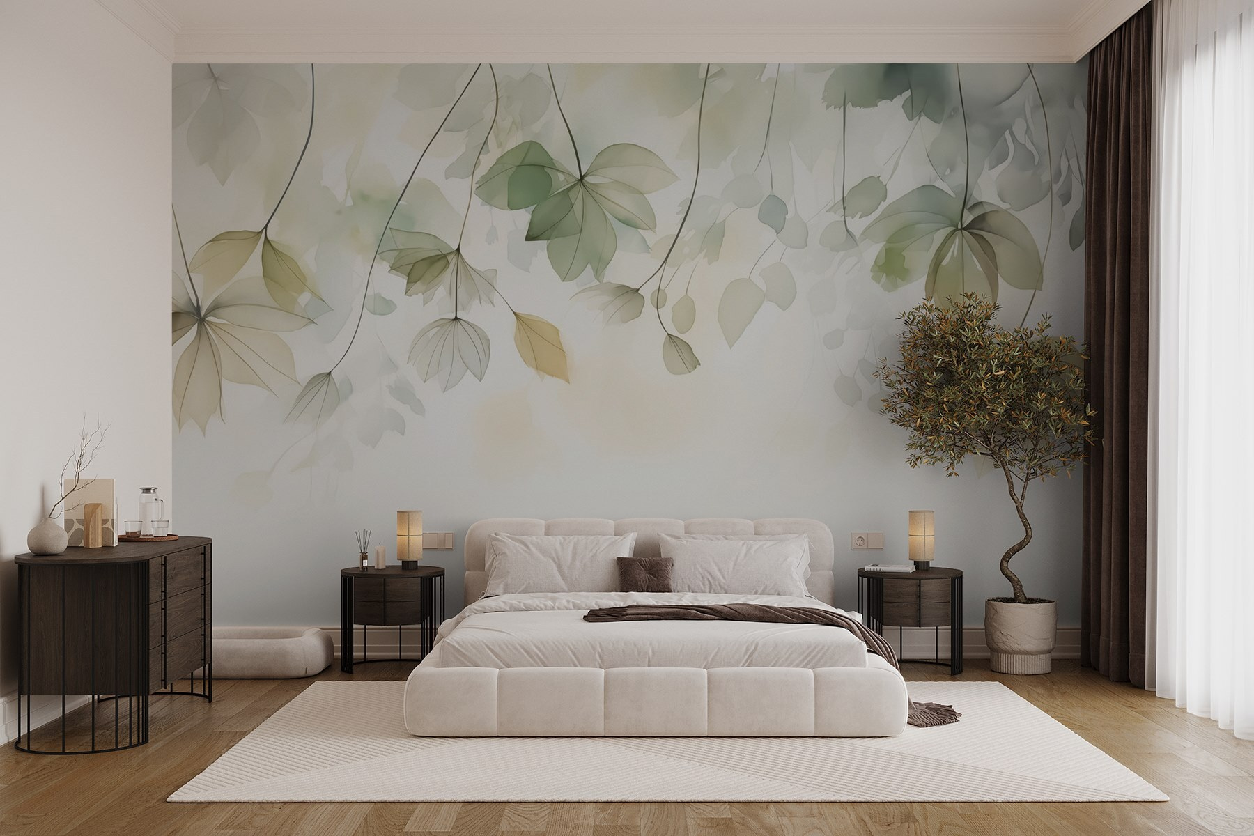 Delicate leaves in soft hues