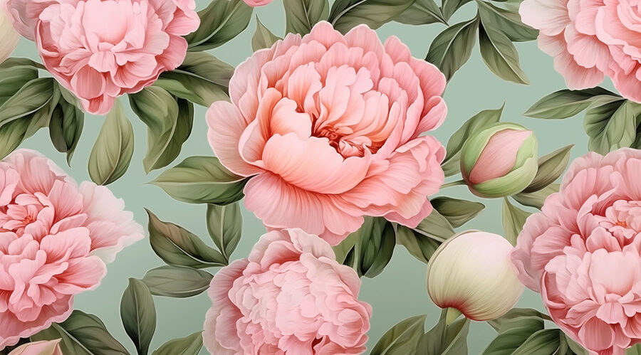 Wall murals Beautiful blooms in soft pastel hues - Image 4