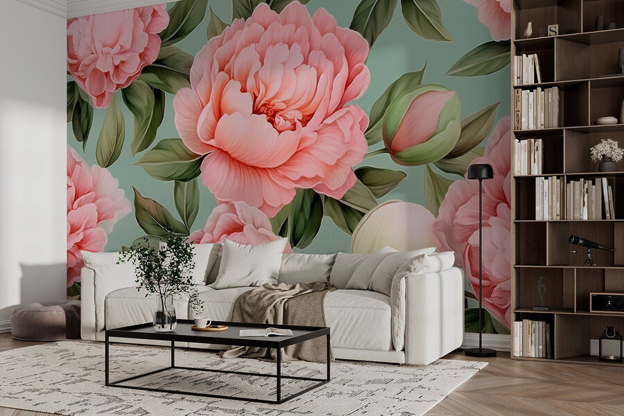 Wall murals Beautiful blooms in soft pastel hues