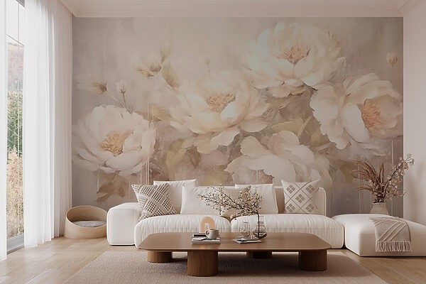 Painting of white flowers Painting of white flowers