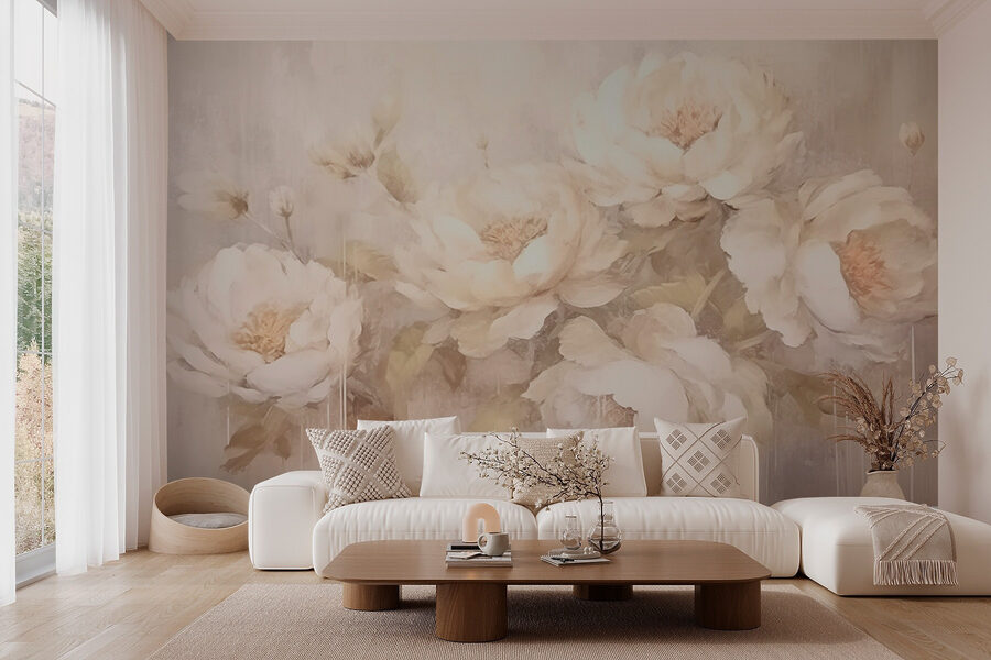 Painting of white flowers