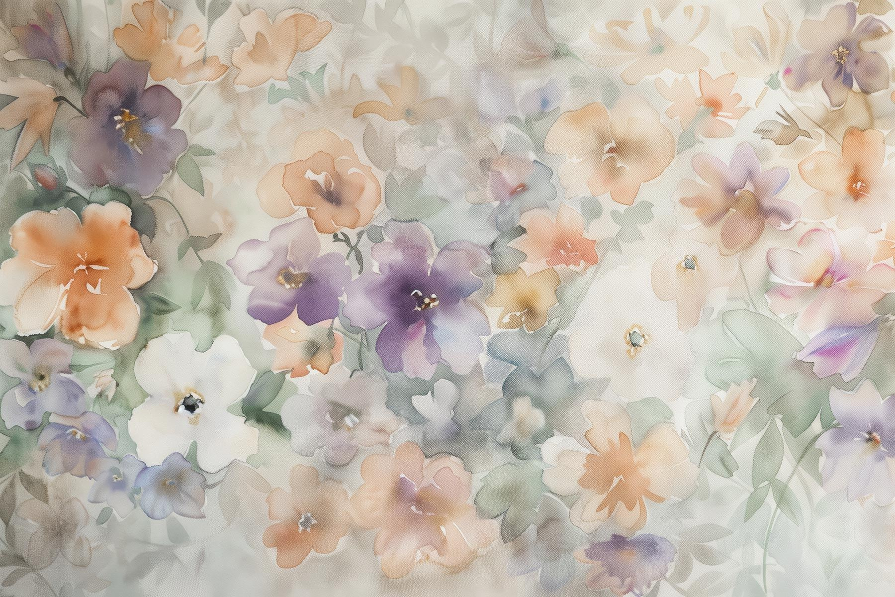 Painting of flowers on a white surface Painting of flowers on a white surface