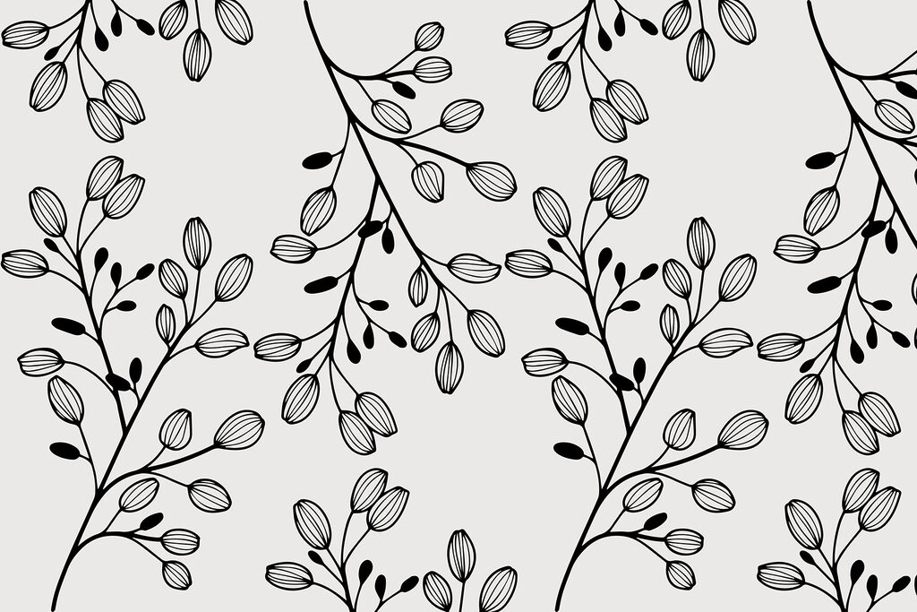Pattern of black and white leaves Pattern of black and white leaves