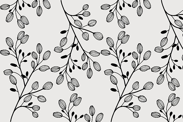 Pattern of black and white leaves Pattern of black and white leaves