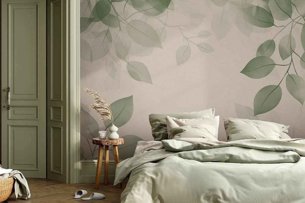 Green leaves on a white background Green leaves on a white background