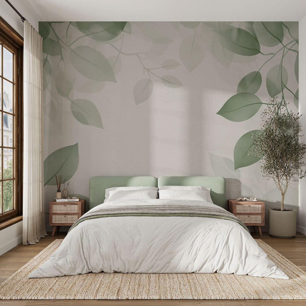 Green leaves on a white background Green leaves on a white background