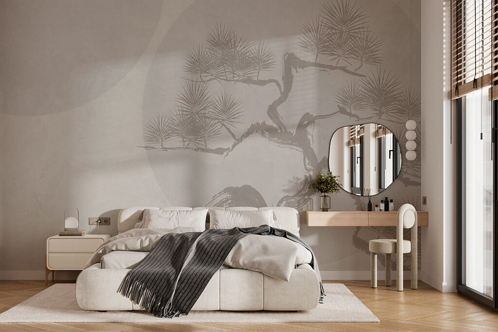 Tree with branches and leaves drawn on it